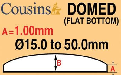1.00mm Domed, Flat Bottom (Cousins)
