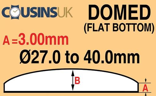 3.00mm Domed, Flat Bottom (Cousins)