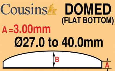 3.00mm Domed, Flat Bottom (Cousins)
