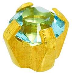 Cubic Zirconica, Ø4mm Aquamarine