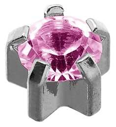 Cubic Zirconia, Ø4mm Pink