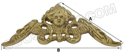 Spandrel, Corner 55 x 76mm (Brass) E.U Made