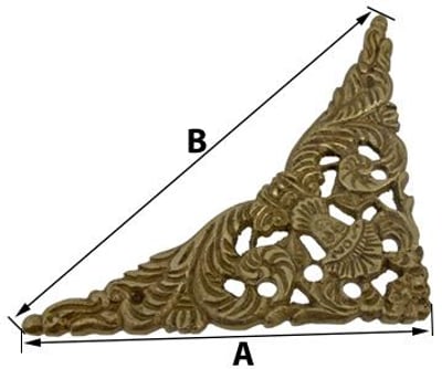 Spandrel, Corner 80 x 112mm (Brass)