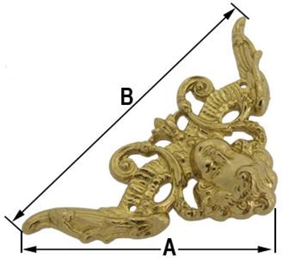 Spandrel, Corner 57 x 81mm (Brass) E.U Made