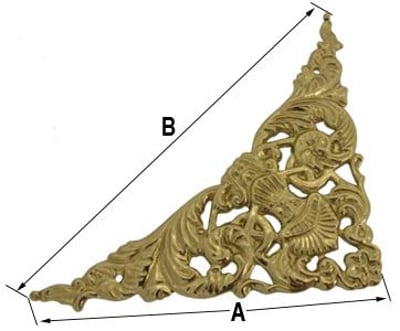 Spandrel, Corner 90 x 125mm (Brass) E.U Made