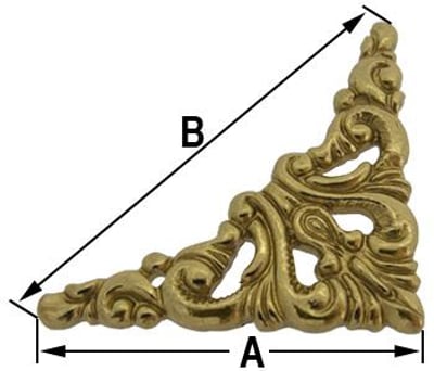Spandrel, Corner 33 x 45mm (Brass) E.U Made