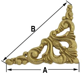 Spandrel, Corner 45 x 62mm (Brass) E.U Made