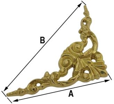 Spandrel, Corner 52 x 75mm (Brass) E.U Made