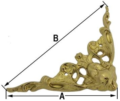 Spandrel, Corner 55 x 76mm (Brass) E.U Made