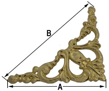 Spandrel, Corner 61 x 83mm (Brass) E.U Made