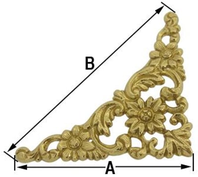 Spandrel, Corner 70 x 95mm (Brass) E.U Made