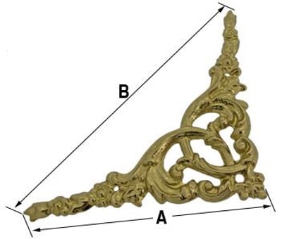 Spandrel, Corner 80 x 112mm (Brass) E.U Made
