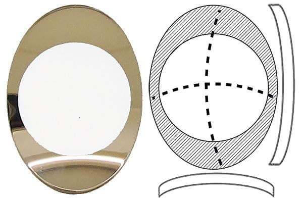 Oval 33.00mm x 23.50mm (H4.90mm x T1.50mm) Calvin Klein, Gold