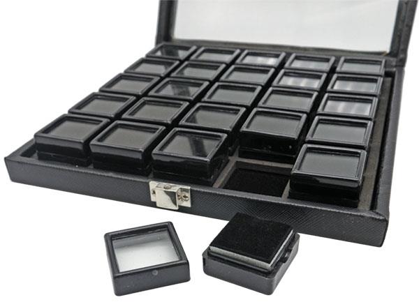 Case with 25 Boxes (25 x 25mm), Glass Top