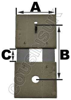 E021-02483, (3) B = 15.2mm (A = 12.2mm & C = 4.7mm)