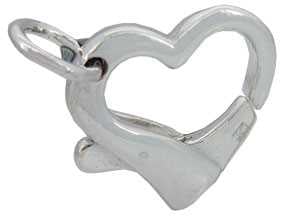 Silver (16 x 15mm) Heart Catch
