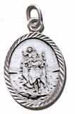 15mm (wide) Oval Silver St. Christopher Pendant