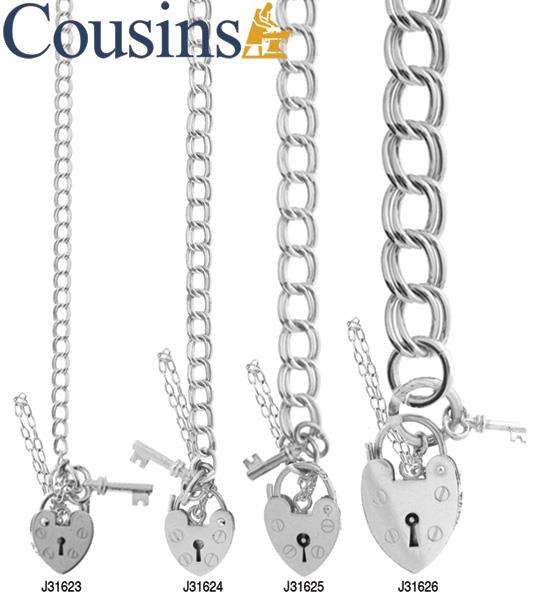 Charm Bracelets, Ladies Oval Double Curb