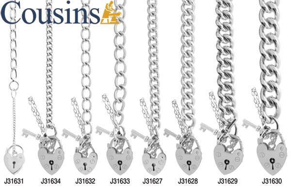 Charm Bracelets, Ladies Oval Curb
