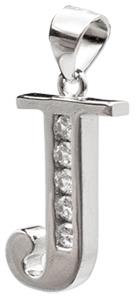 J - Silver C.Z. Stone Set Initial
