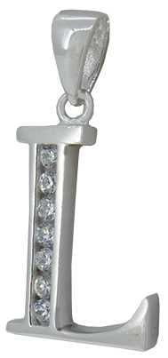 L - Silver C.Z. Stone Set Initial