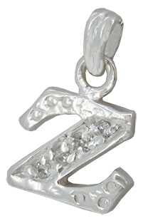 Z - Silver C.Z. Stone Set Initial