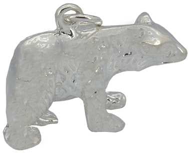 Polar Bear Silver Charm