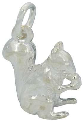 Squirrel Silver Charm