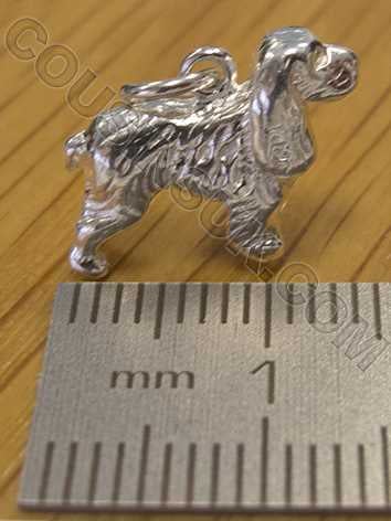 Spaniel Dog Silver Charm