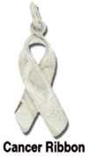 Cancer Ribbon Silver Charm