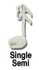 Single Semi Silver Charm