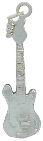 Electric Guitar Silver Charm