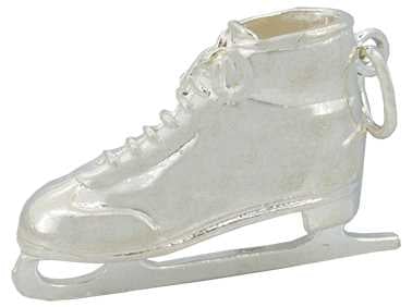 Skates Silver Charm