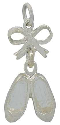 Ballet Shoes Silver Charm