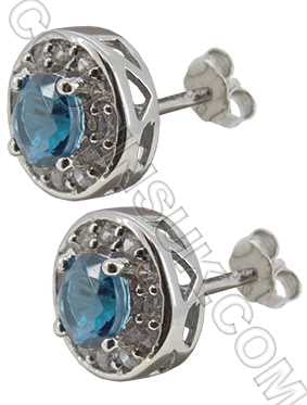 Aquamarine (Round) Earrings