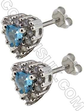 Aquamarine (Heart) Earrings