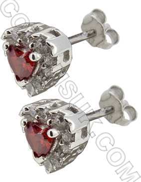 Garnet (Heart) Earrings
