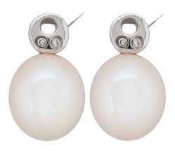Ø8.50mm Cultured Pearl with CZ Earrings