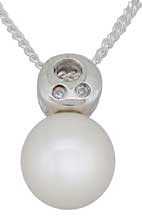 Cultured Pearl with CZ Pendant