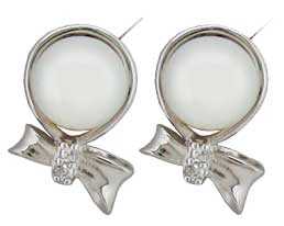 Ø6.25mm Cultured Pearl with CZ Earrings