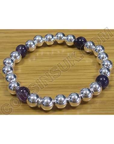 Ø8mm: Amethyst (x4) & Silver (x20)