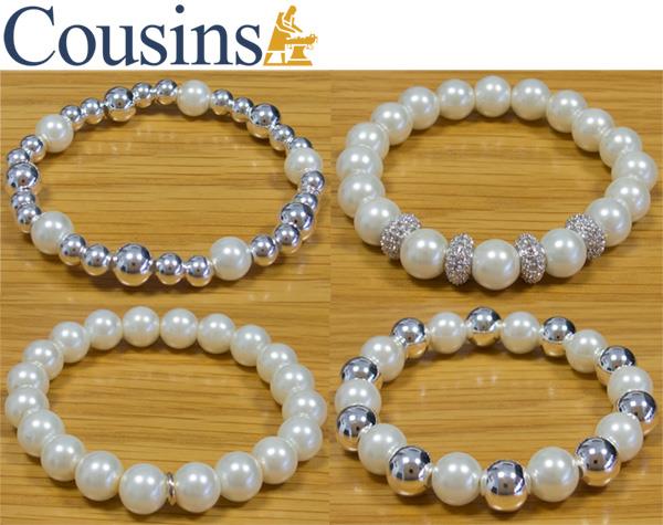 Pearl (Faux) & Silver Beads