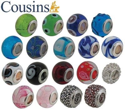 Pandora Style Glass & Silver Beads
