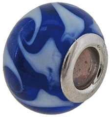 Blue and White Glass Bead