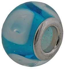 Blue and White Glass Bead