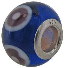 Blue and White Glass Bead