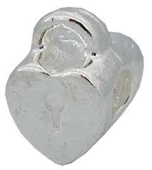 Heart, Padlock Shaped Slider Bead