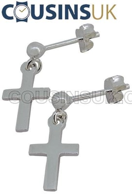 Drop Cross Earrings