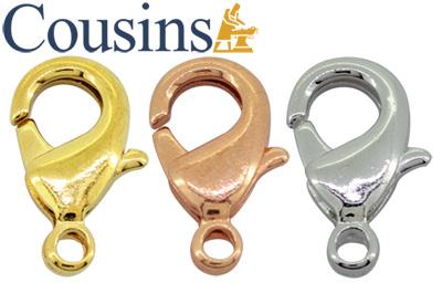 Lobster / Karabiner, Popular with Ring, Base Metal (Plated)