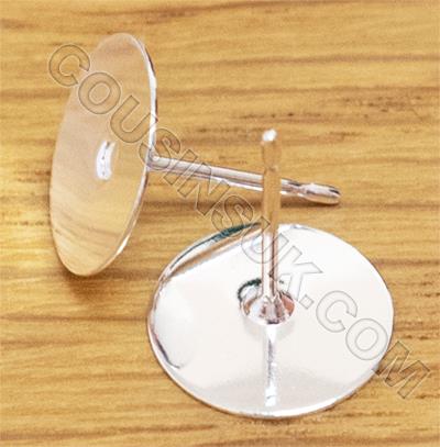 Silver, Ø10mm Flat Disc & Post